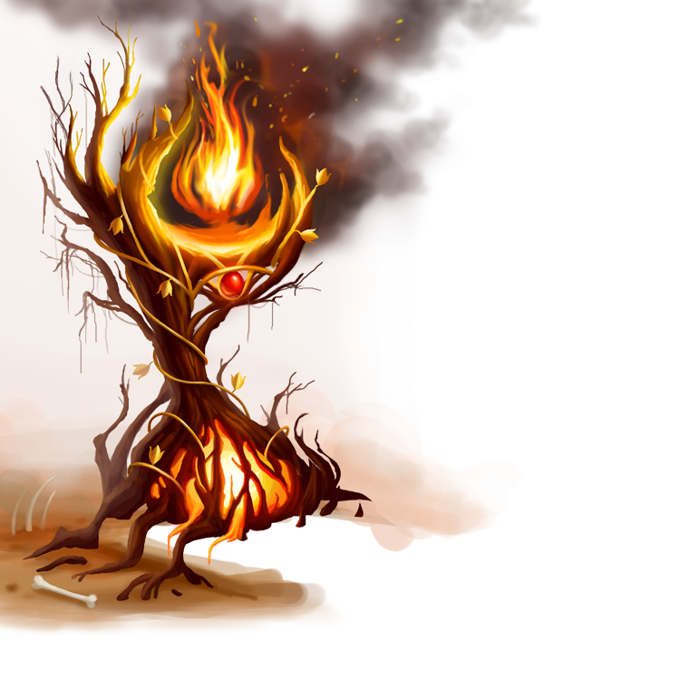 burning plant